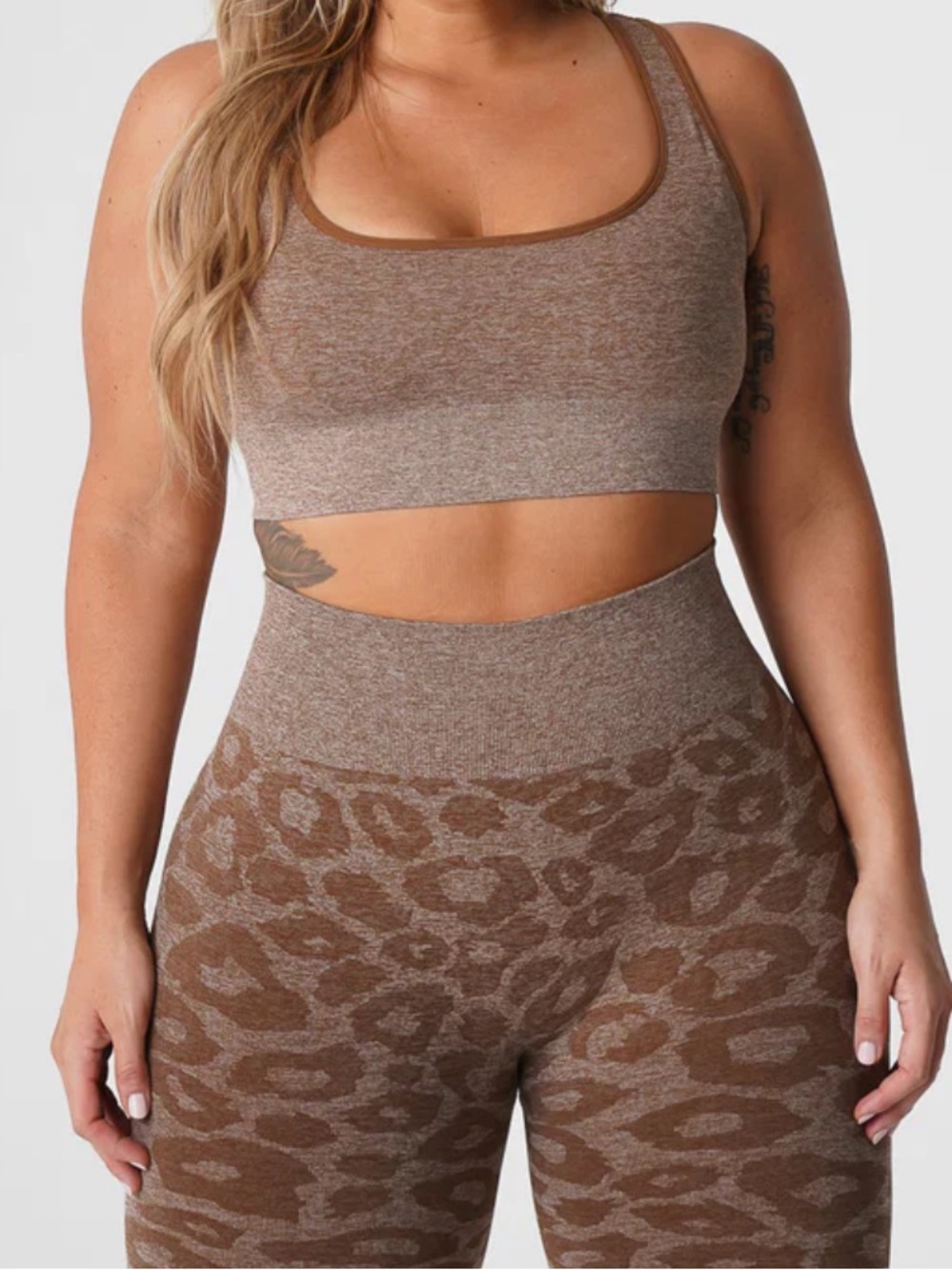 NVGTN Mocha Leopard Eclipse Seamless Bra - Picture 3 of 6